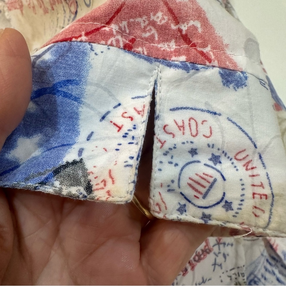 Alia Petites Patriotic Americana Button Down Blouse | Size 16P | 3/4 Sleeve EUC - Picture 6 of 12